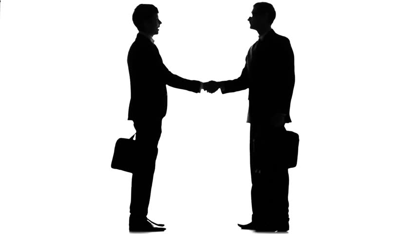 852x480 Businessmen Shaking Hands With Each Other, Silhouette, Going