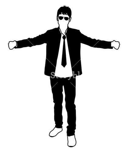 422x500 Happy Businessman Silhouette Royalty Free Stock Image