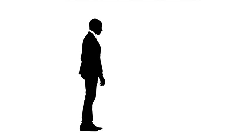 852x480 Silhouette Businessman Using Mobile Phone Stock Footage Video