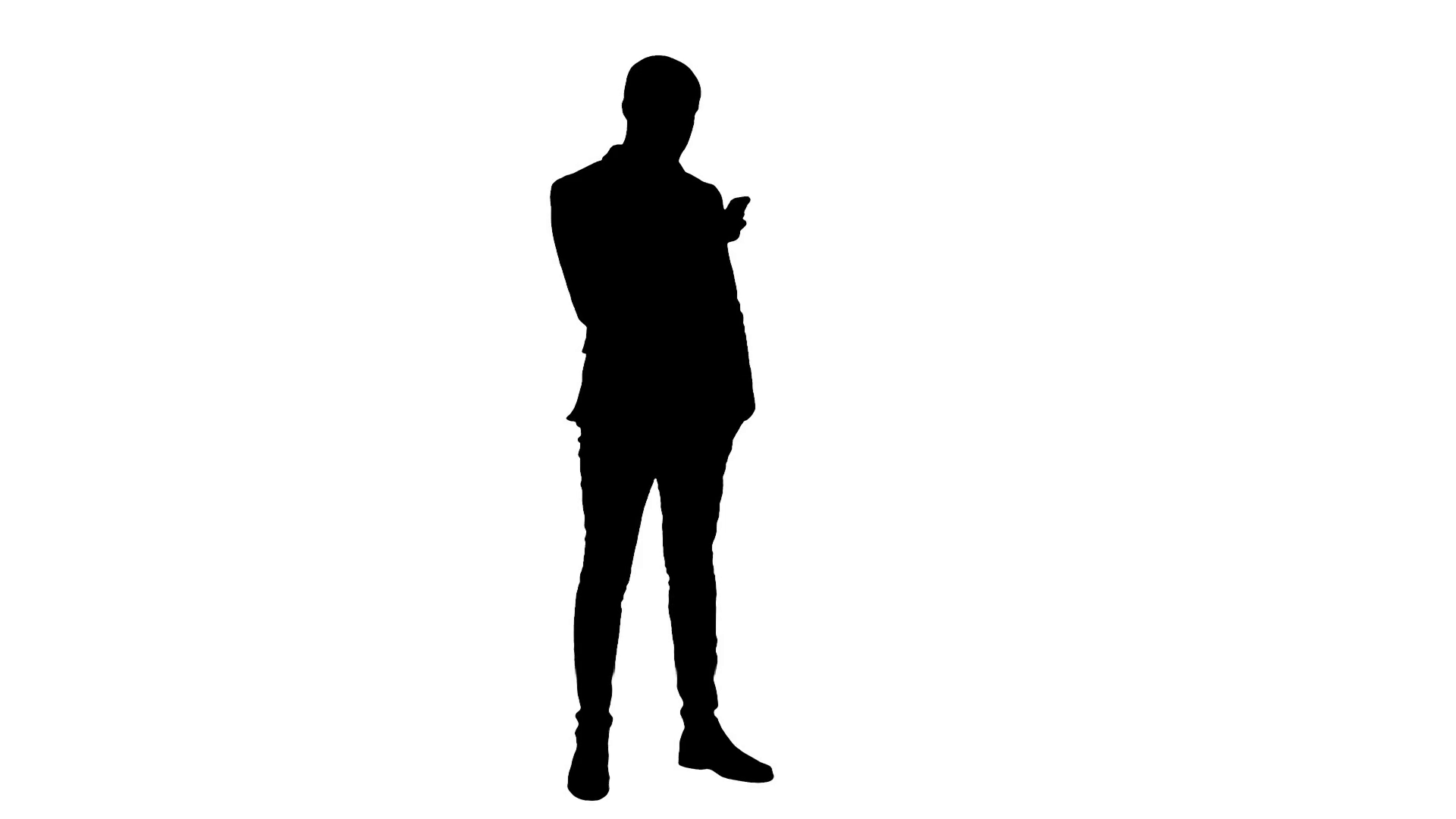 1920x1080 Silhouette Businessman Using Mobile Phone Stock Video Footage