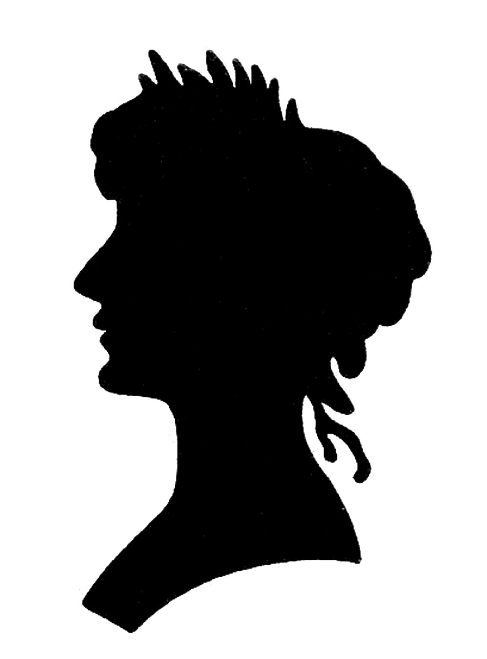 997x1350 Vintage Graphic Images Silhouette Lady With Floral Frame