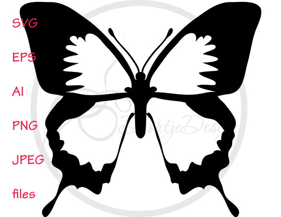 570x440 Silhouette Digital Clipart Butterflies Clipart Butterflies