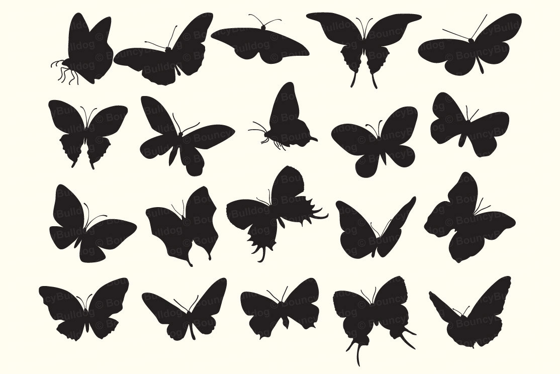 1114x744 Butterfly Silhouettes Digital Butterflies Vector Eps Butterfly
