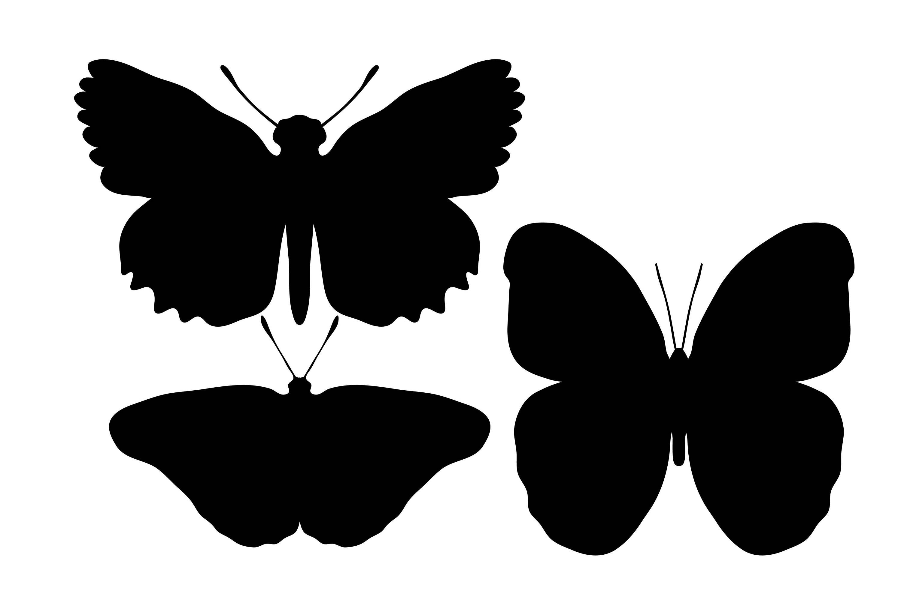 3000x2000 Butterfly Silhouette, Butterfly Clipart, Black Butterflies, Insect