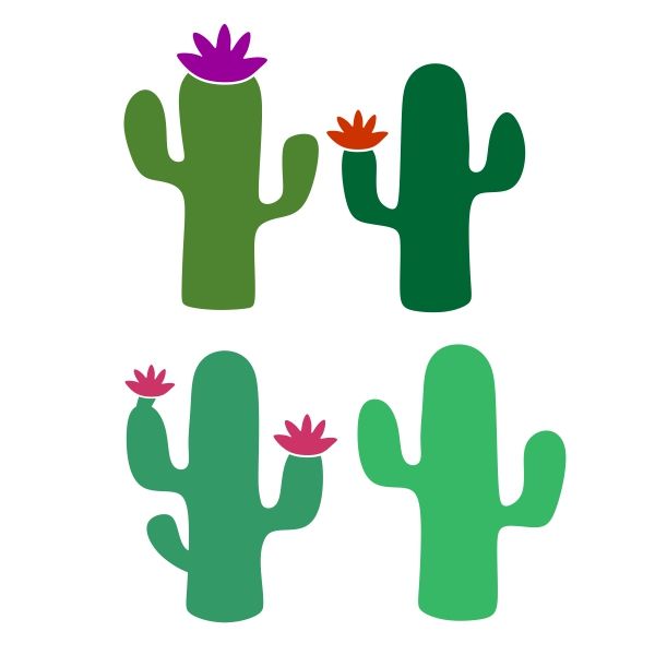 600x600 Cactus Pack Cuttable Design Cut File. Vector, Clipart, Digital