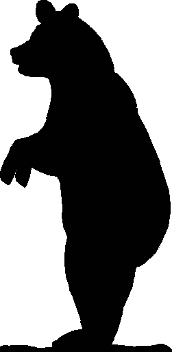 251x512 Black Bear Standing Silhouette