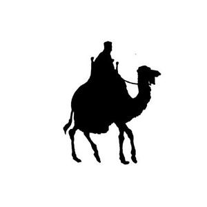 300x300 Camel Rider Silhouette Unmounted Rubber Stamp, Africa, Desert