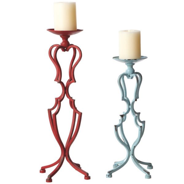 600x600 Silhouette Pillar Candle Holders (Set Of 2) Candle Accessories