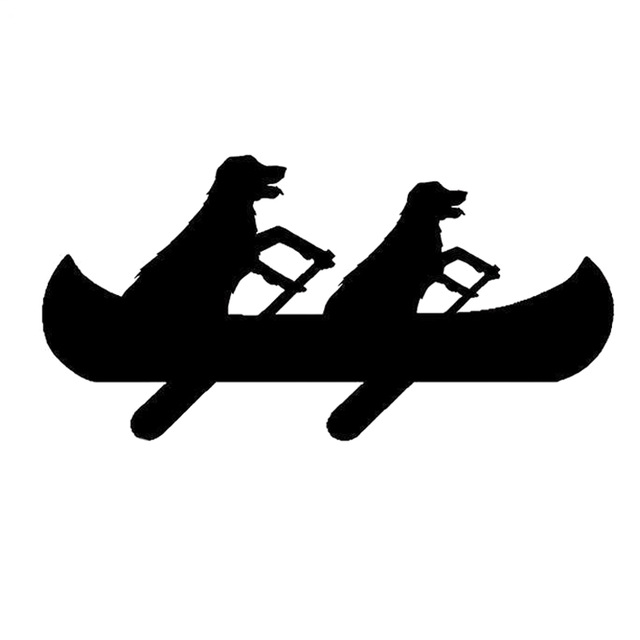 640x640 15.7cm7.9cm Interesting Cartoon Canoeing Silhouette Sports Vinyl
