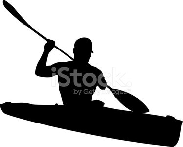 374x300 Man In Kayak Silhouette Stock Vectors
