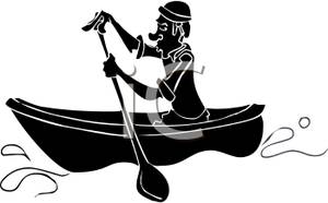 300x186 Silhouette Of A Man Rowing A Canoe