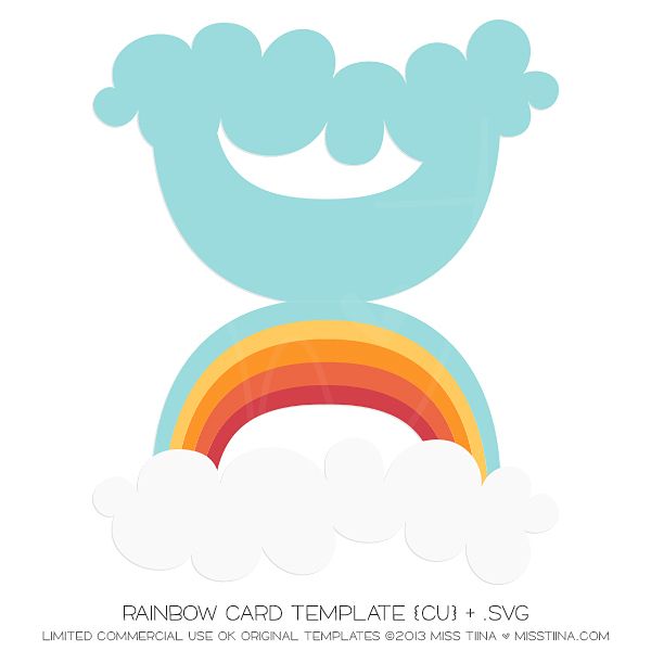 600x600 Rainbow Card Template {Cu} + Svg