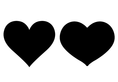 500x350 Loving Heart Silhouette Vector Free Download Silhouette Clip Art