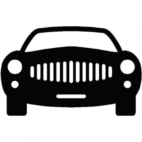 500x500 City Car Front View Silhouette