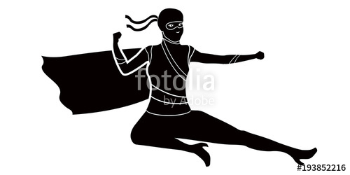 500x250 Superwoman Cartoon Character Silhouette Stock Image And Royalty
