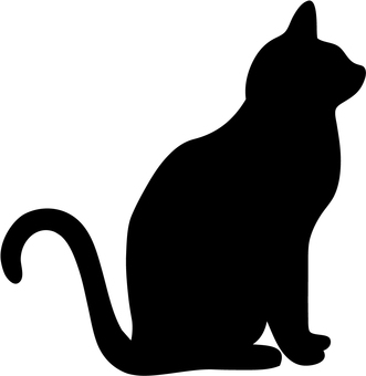 331x340 Free Cliparts Silhouette, Cat, Sit Down, Cat