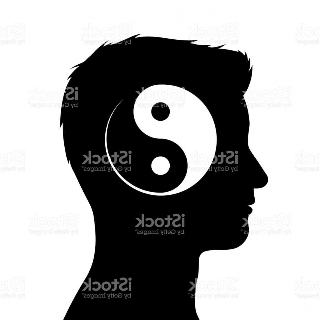 1228x1228 Silhouette Of Male Head With Yin Yang Symbol Gm Createmepink