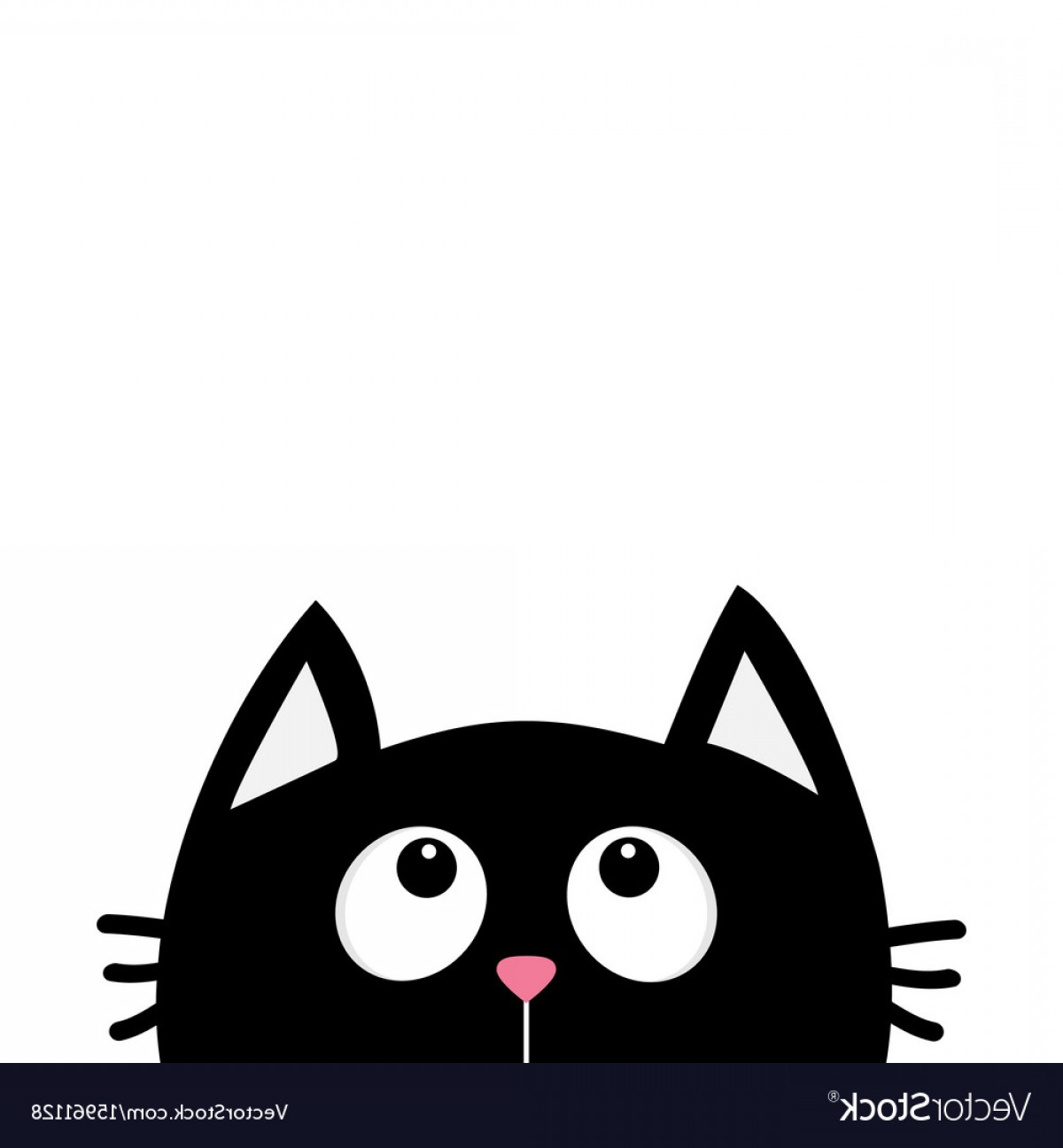 1200x1296 Black Cat Face Head Silhouette Looking Up Cute Vector Lazttweet