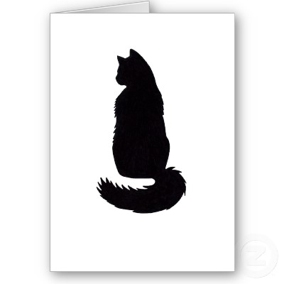 400x400 Long Haired Cat Silhouettes