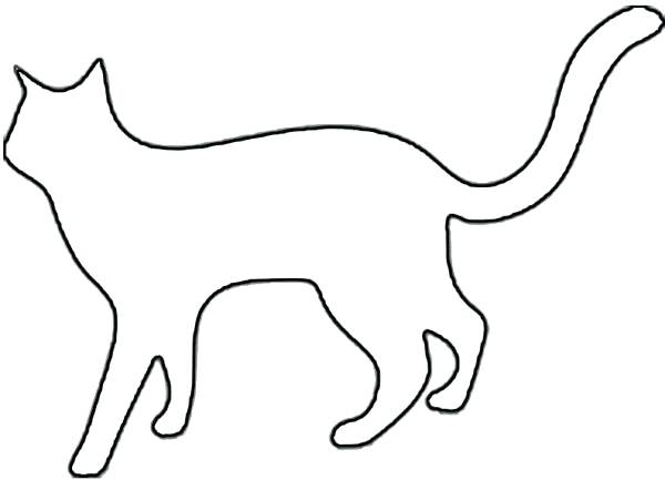 600x433 Black Cats Outlines Tattoos Sitting Cat Outline Black Silhouette
