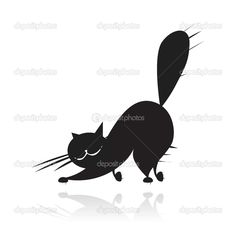 236x236 Black Cat Silhouette For Your Design Miscellaneous