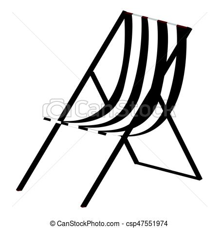 450x470 Isolated Beach Chair Silhouette. Isolated Silhouette