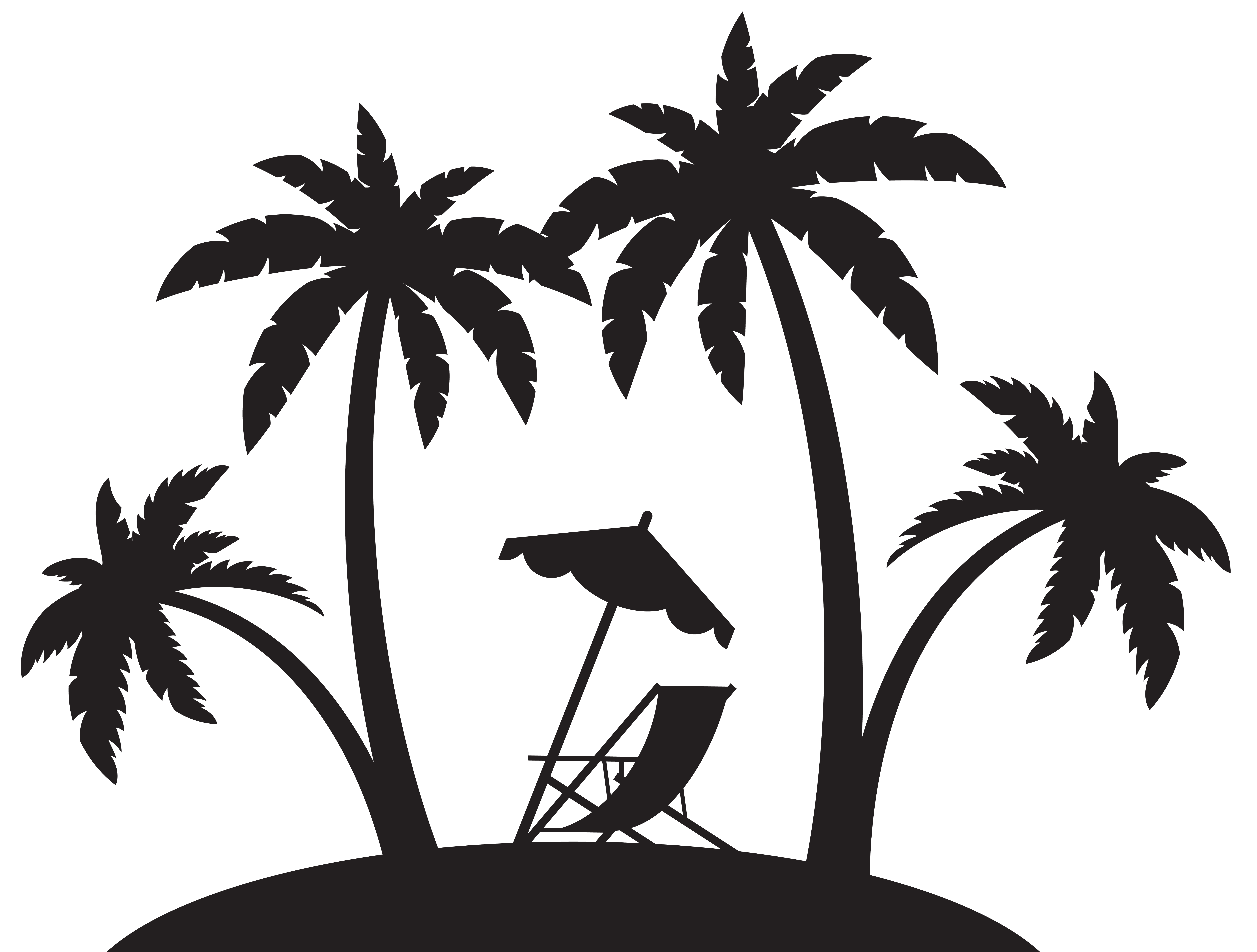 8000x6056 Palms And Beach Chair Silhouette Png Clip Artu200b Gallery