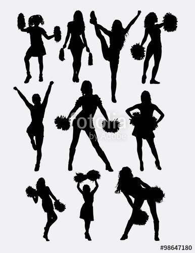 386x500 Girl Cheerleader Pose Silhouette. Good Use For Symbol, Logo, Web