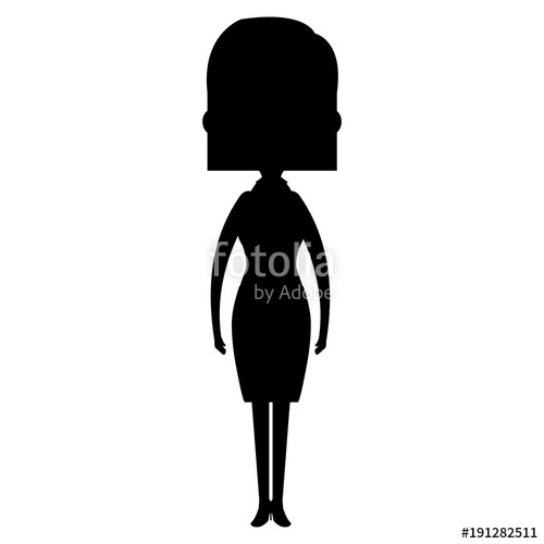 500x500 Cute Mother Silhouette Avatar Character Vector Illustration Design