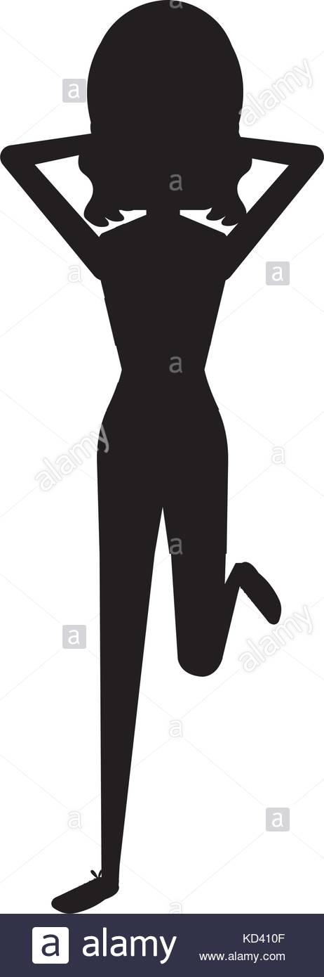 462x1390 Woman Doing Exercise Silhouette Character Vector Illustration