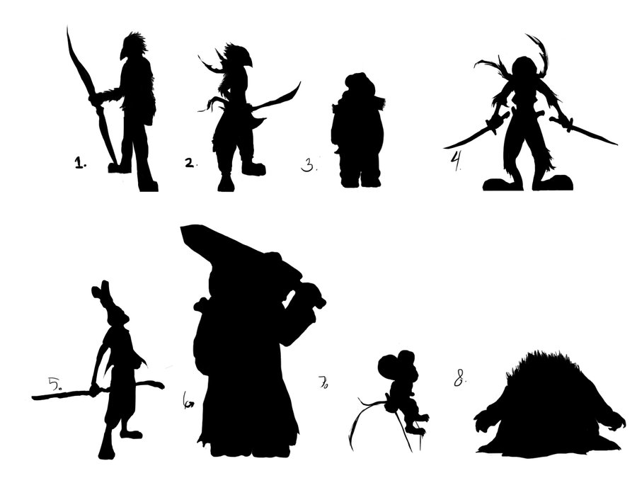 900x675 Character Silhouette Concepts By Arckason