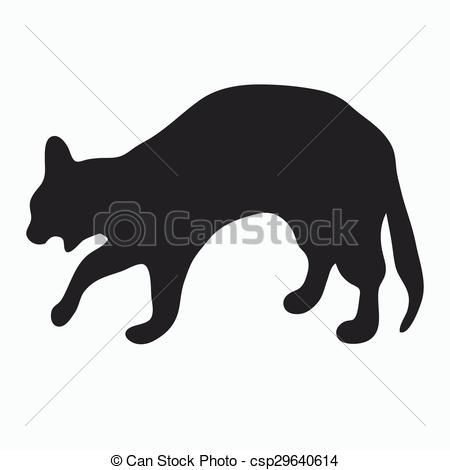 450x470 Silhouette, Chat. Dos, Sien, Silhouette, Ouverture