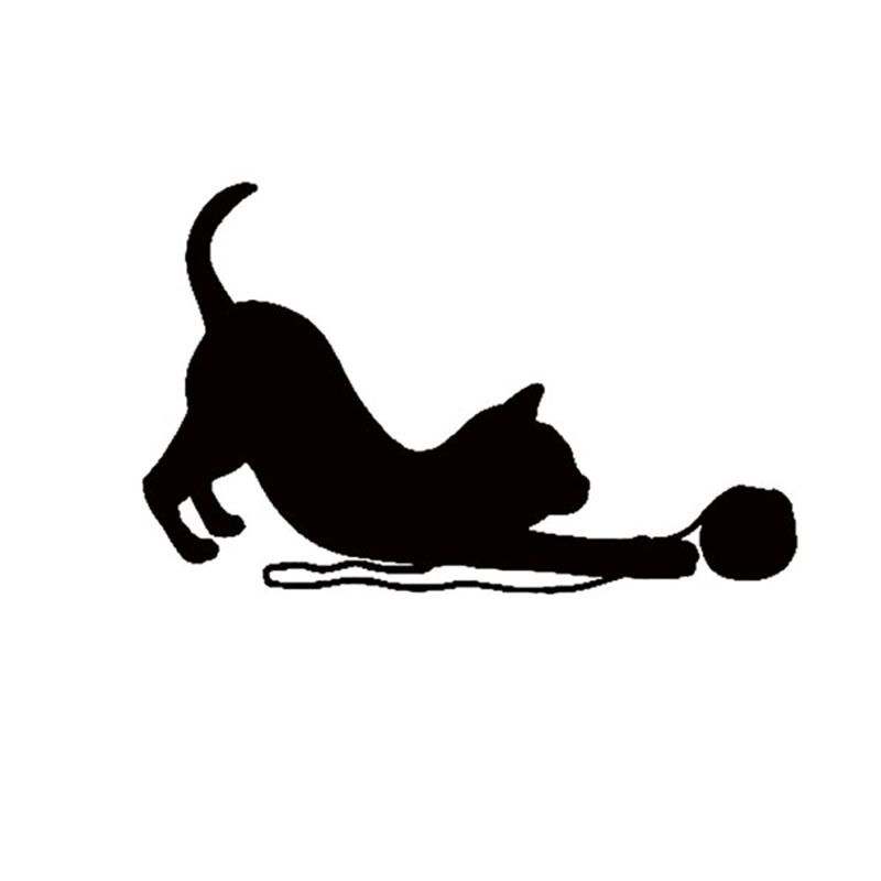 800x800 Cat Playing With Ball Of Yarn Sticker Laptop Car Window Truck Suv