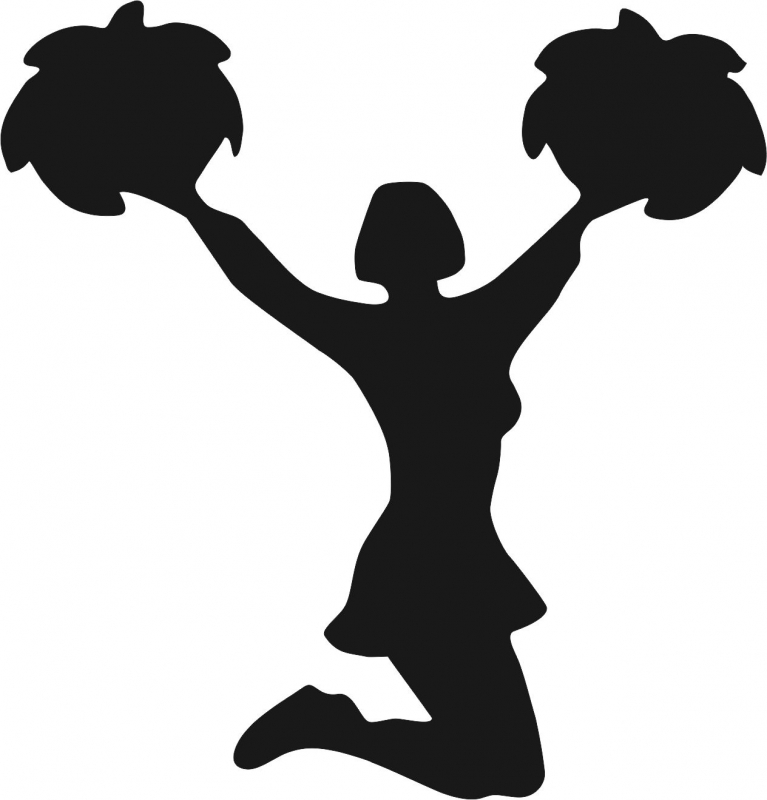 767x800 Cheerleader Silhouette Laser Cut Appliques