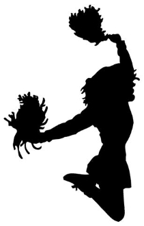 211x330 Cheerleader Silhouette Decal Sticker