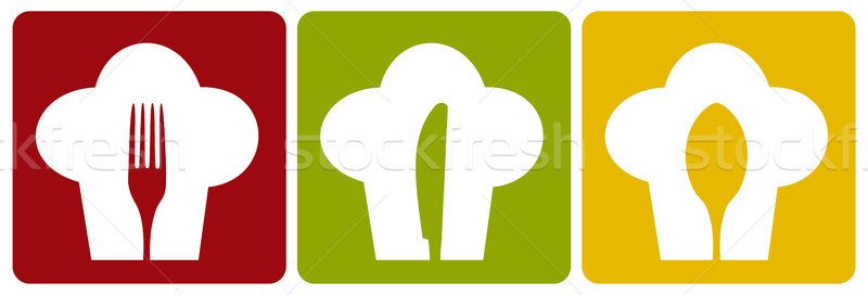 800x272 Icon Chef Restaurant Set Pattern. Vector Illustration Cienpies