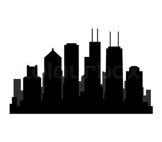 320x280 Chicago City Skyline Silhouette Stock Vector Colourbox