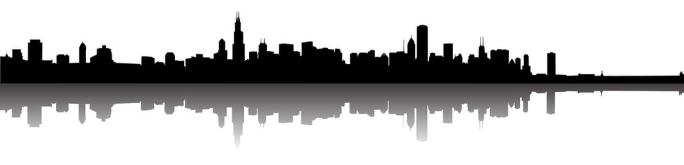 992x240 Chicago Skyline Silhouette Photos, Royalty Free Images, Graphics