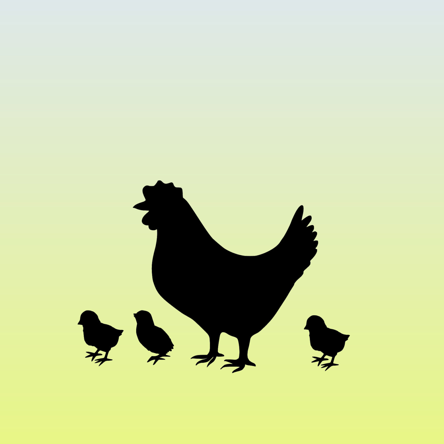 1500x1500 Chicken Hen Amp Chicks Peeps Silhouette Vinyl Diy