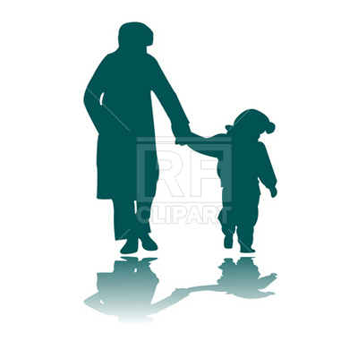 400x400 Woman And Child Silhouettes Royalty Free Vector Clip Art Image