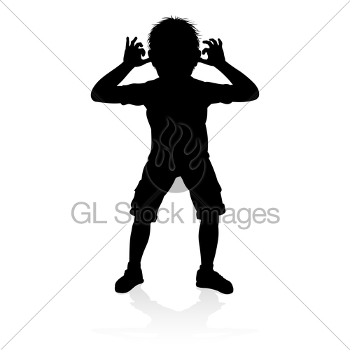 500x500 Child Kid Silhouette Gl Stock Images