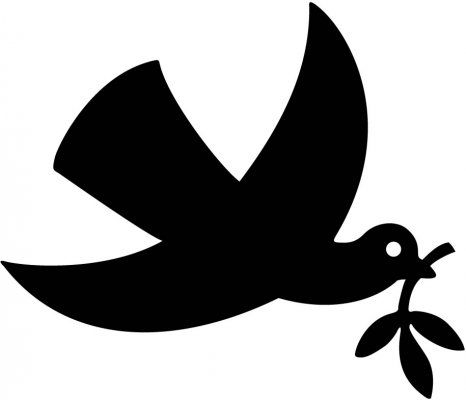 466x400 Dove In Flight With Olive Branch Bird Silhouette Christmas