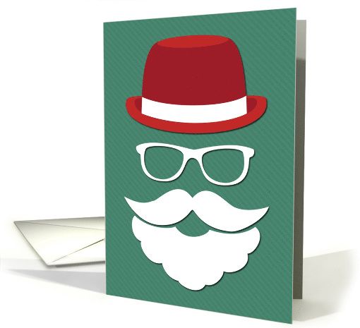 510x465 Silhouette Santa Beard, Eyeglasses And Hat For Christmas Card