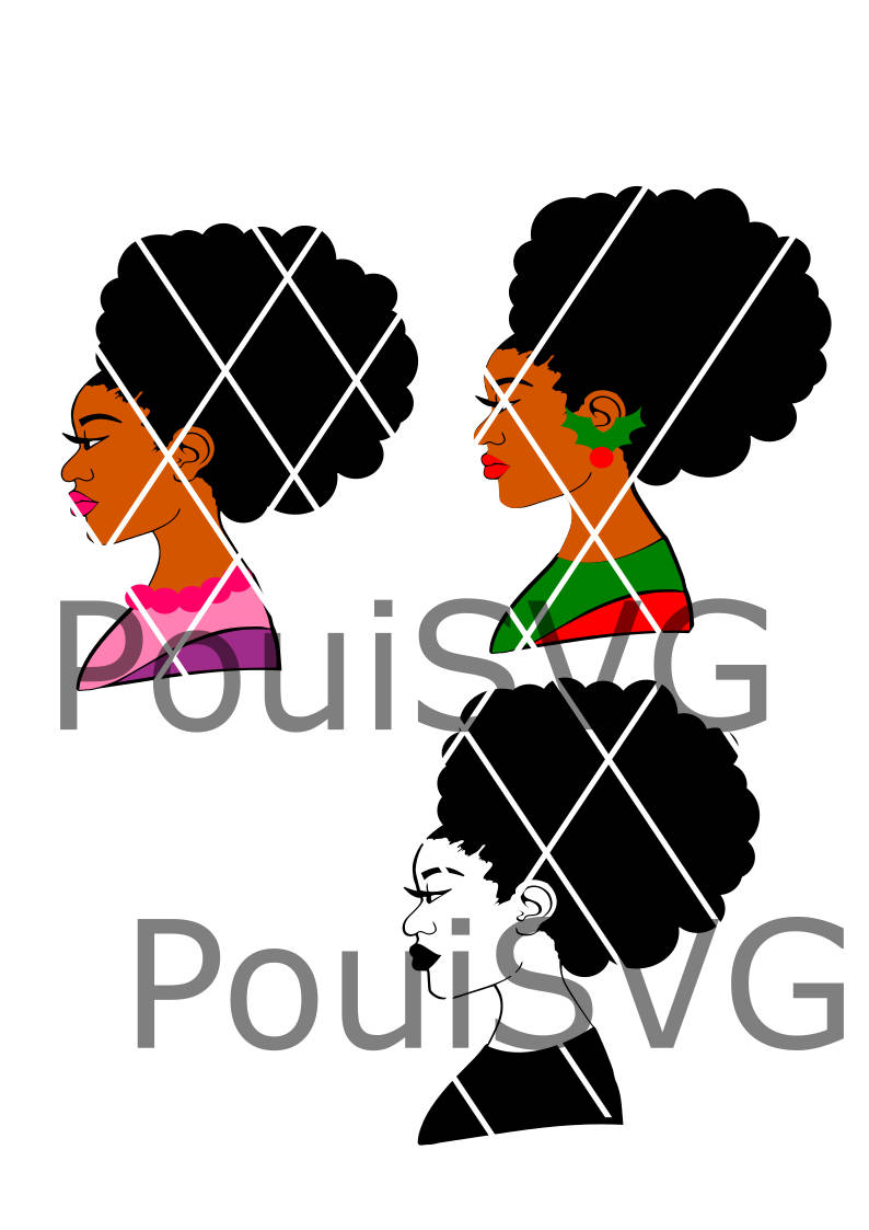 794x1123 Afro Lady Svg,afro Puffs Svg,afro Santa Lady, Christmas