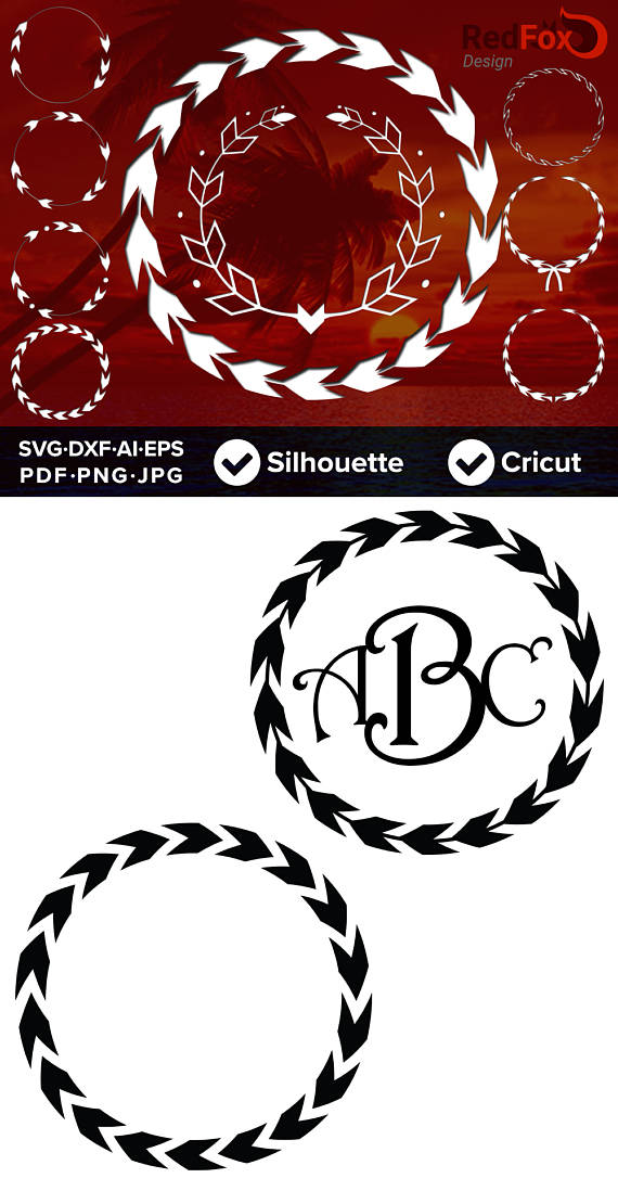 570x1098 Arrow Circle Feather Monogram Frame Set 05