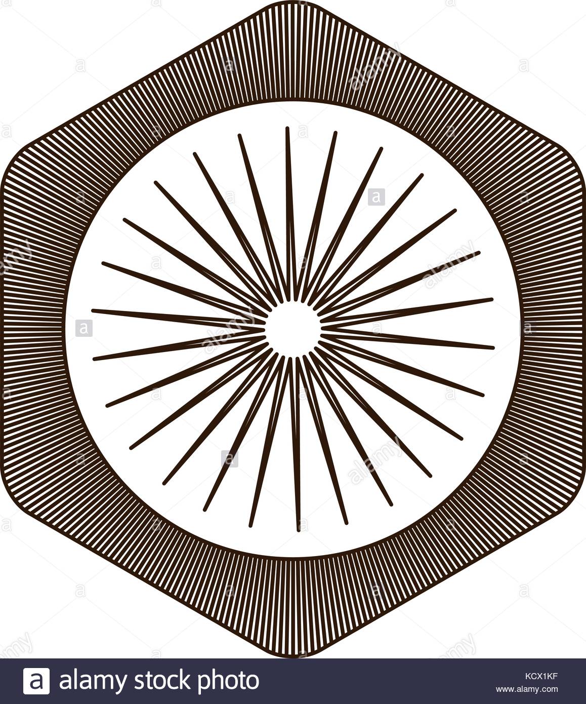 1158x1390 Hexagonal Shield In Brown Silhouette With Internal Circle