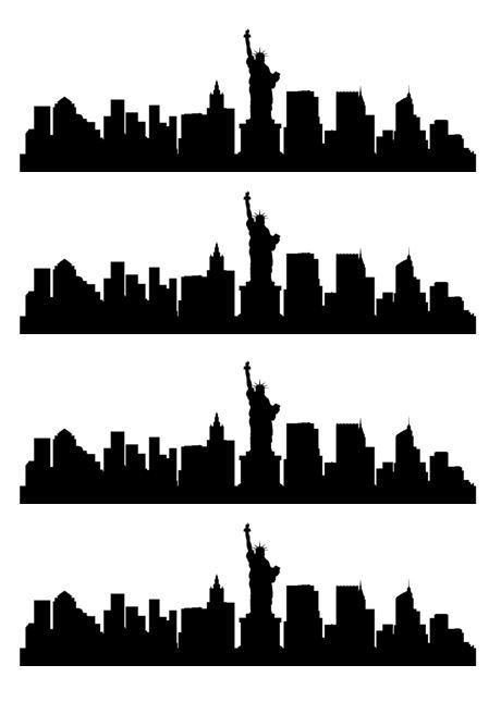 460x645 City Skyline Silhouette Edible Icing Cake Ribbon Free P p