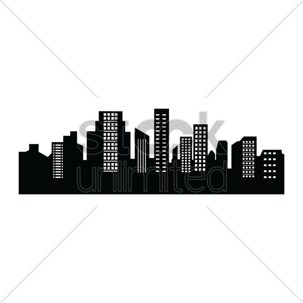 600x600 City Silhouette Vector Image