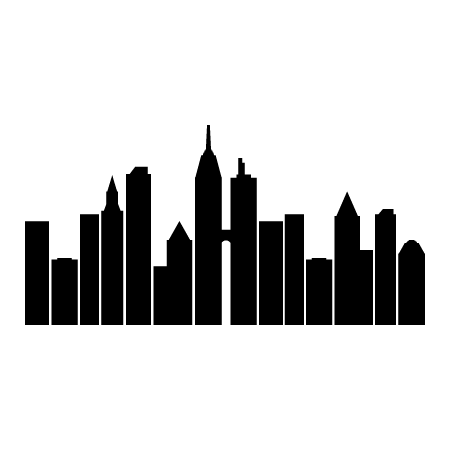 450x450 City Skyline Silhouette Wall Wall Art Decal