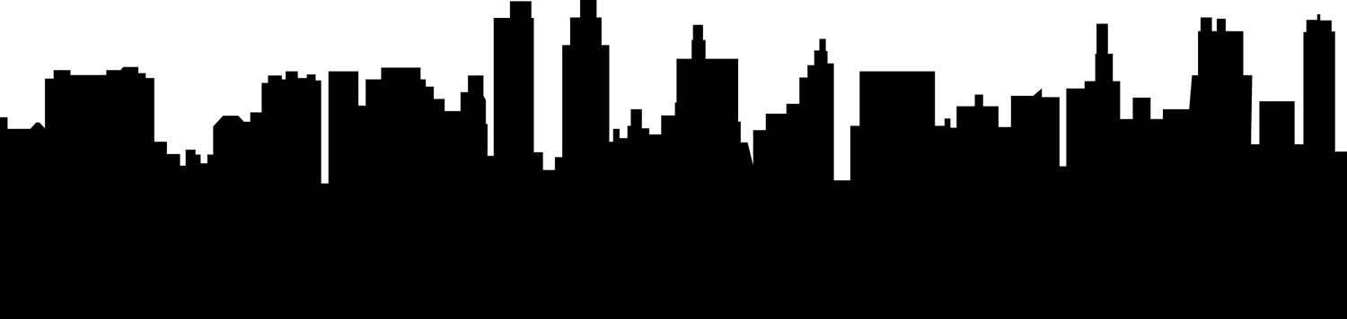 1500x356 City Skyline Buildings Svg Clipart, International City Digital